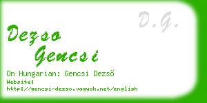 dezso gencsi business card